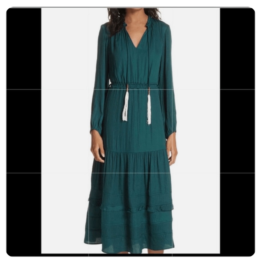 Dolan green maxi dress with tassels